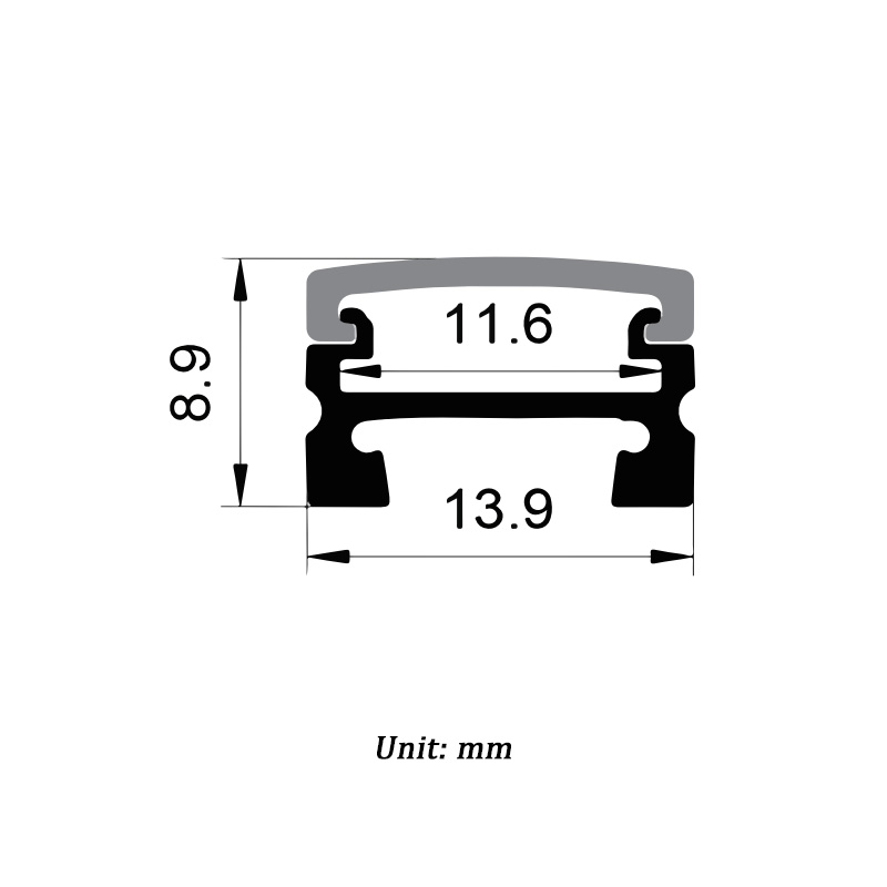 Surface Mount LED Strip Diffuser For 10mm Strip Lights Surface Mount LED Strip Diffuser For 10mm Strip Lights